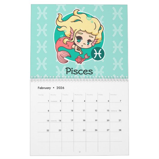 De Chibi Zodiac Kalender (Feb 2026)