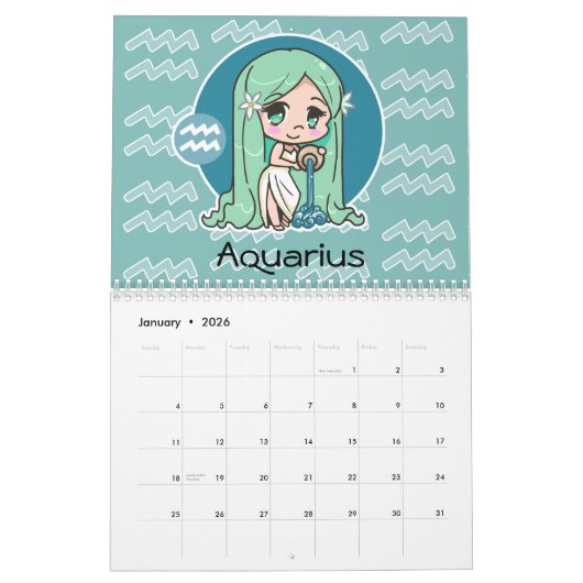 De Chibi Zodiac Kalender (Jan 2026)