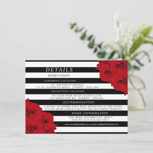 De Chic Modern Luxe Trouwcollectie - Rode Rozen Kaart (Staand voorkant)