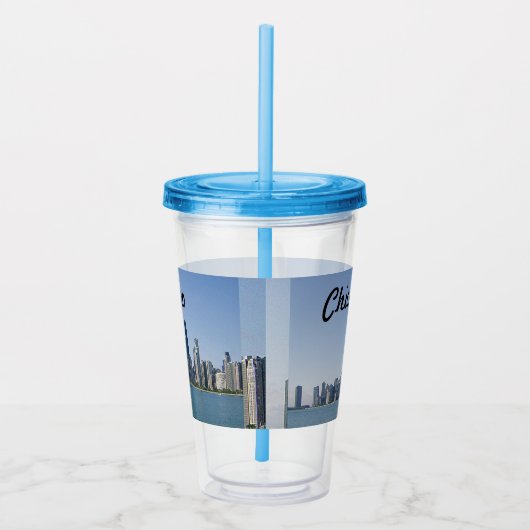 De Chicago Skyline Acryl Drinkbeker (Rechts)