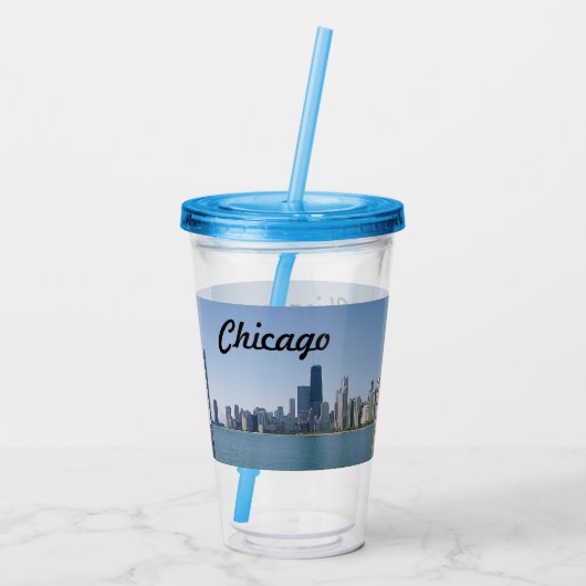 De Chicago Skyline Acryl Drinkbeker (Achterkant)
