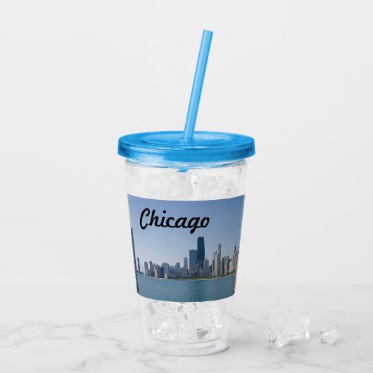 De Chicago Skyline Acryl Drinkbeker (Achterkant ijs)