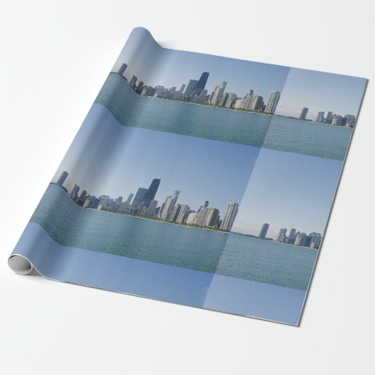 De Chicago Skyline Cadeaupapier (Uitgerold)