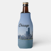 De Chicago Skyline Flesjeskoeler (Fles Voorkant)