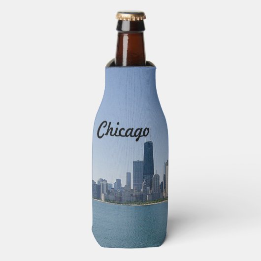 De Chicago Skyline Flesjeskoeler (Fles Voorkant)