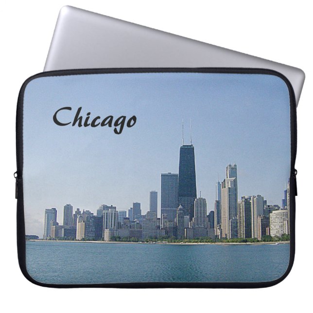 De Chicago Skyline Laptop Sleeve (Voorkant)