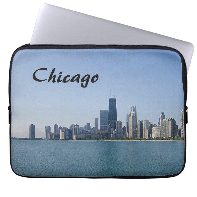 De Chicago Skyline Laptop Sleeve (Voorkant)