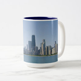 De Chicago Skyline Tweekleurige Koffiemok