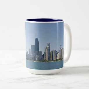 De Chicago Skyline Tweekleurige Koffiemok