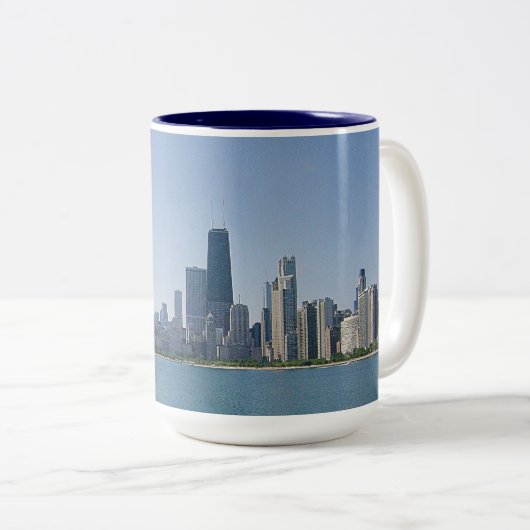De Chicago Skyline Tweekleurige Koffiemok (Voorkant rechts)