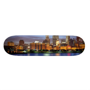 De Chicago skyline vanuit het Adler Planetarium Persoonlijk Skateboard
