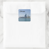 De Chicago Skyline Vierkante Sticker (Tas)