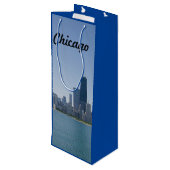 De Chicago Skyline Wijn Cadeautas (Achterkant Gekanteld)