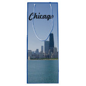 De Chicago Skyline Wijn Cadeautas (Achterkant)