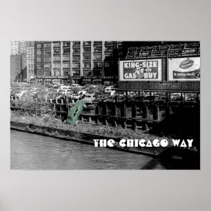 DE CHICAGO WAY ANGRY MOTORIST COLORSPLASH ANTIEK POSTER