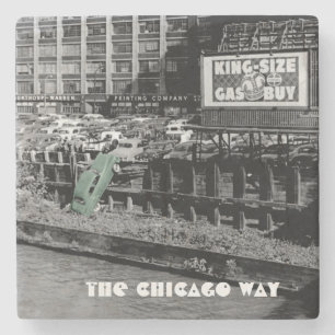 DE CHICAGO WAY ANGRY MOTORIST COLORSPLASH ANTIEK STENEN ONDERZETTER