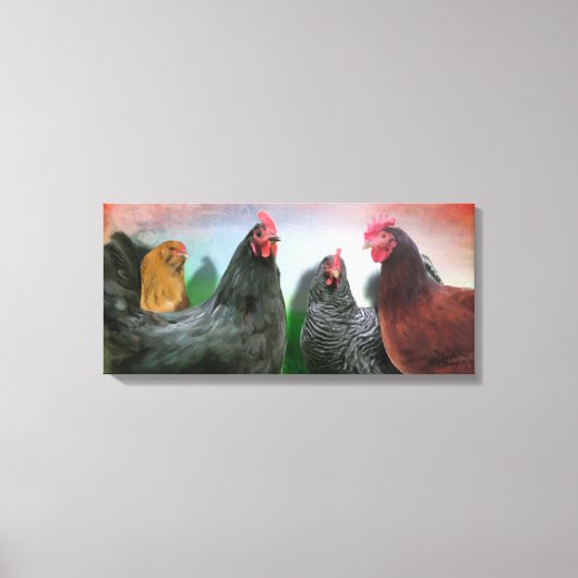 De Chicken Dames 26x12 Stretched Canvas (Voorkant)