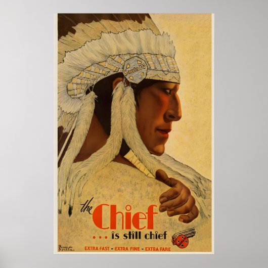 De Chief is nog steeds Chief Santa Fe Native Ameri Poster (Voorkant)