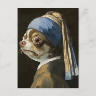 De Chihuahua met een Pearl Earring Briefkaart