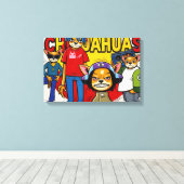 DE CHIHUAHUA'S 4 CANVAS AFDRUK (Insitu (Houten vloer))