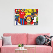 DE CHIHUAHUA'S 4 CANVAS AFDRUK (Insitu (Woonkamer))