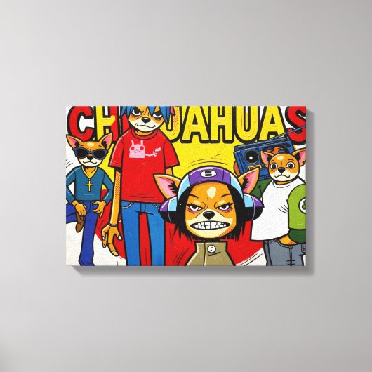 DE CHIHUAHUA'S 4 CANVAS AFDRUK (Voorkant)