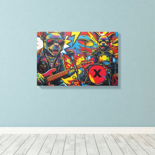 DE CHIHUAHUAS 7 CANVAS AFDRUK (Insitu (Houten vloer))