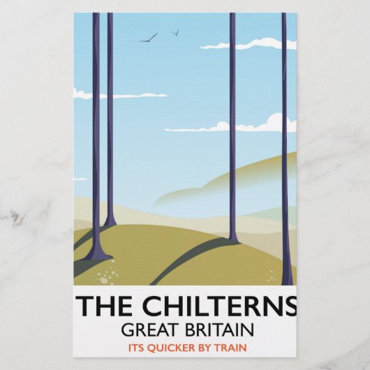 De Chilterns Groot-Brittannië reisposter Briefpapier (Voorkant)