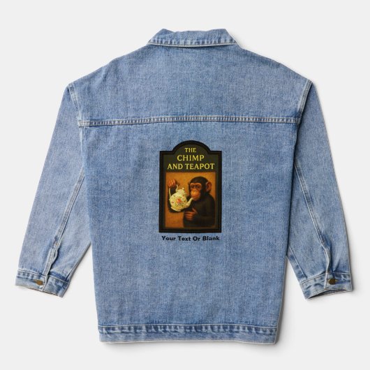 De chimp en theepot pub denim jacket (Achterkant)