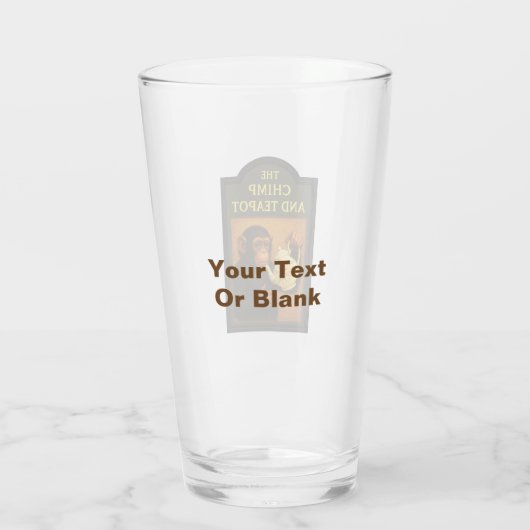 De chimp en theepot pub glas (Achterkant)