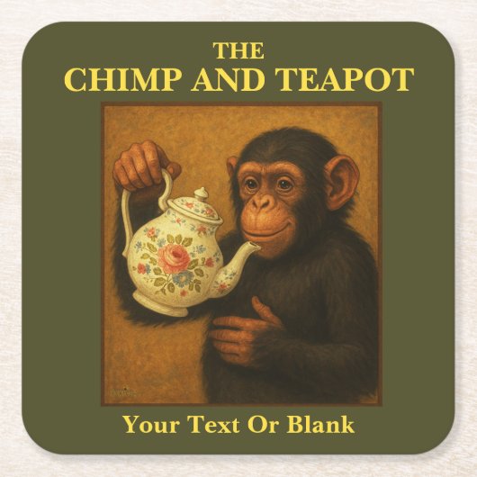 De chimp en theepot pub kartonnen onderzetters (Voorkant)