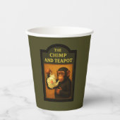 De chimp en theepot pub papieren bekers (Voorkant)