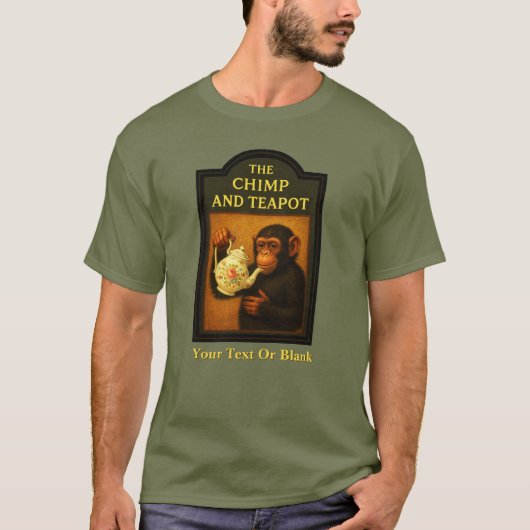 De chimp en theepot pub t-shirt (Voorkant)