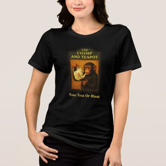 De chimp en theepot pub Tri-Blend shirt (Voorkant)