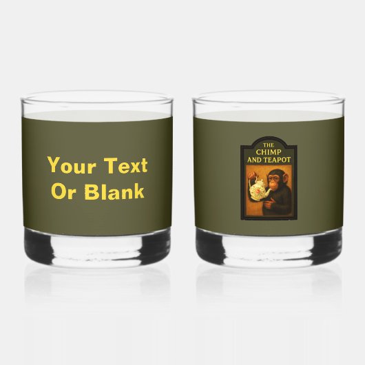 De chimp en theepot pub whisky glas (Achterkant)