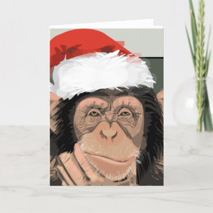 De Chimpansee van de kerstman Feestdagen Kaart