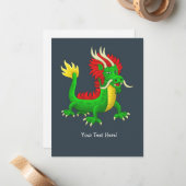 De Chinese Draak Notitiekaartje (Voorkant / Achterkant in situ)