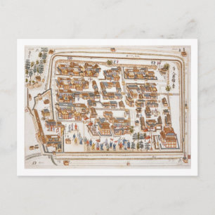 De Chinese fabriek in de straat van Teng-chan op Briefkaart