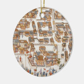 De Chinese fabriek in de straat van Teng-chan op Keramisch Ornament (Links)