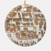 De Chinese fabriek in de straat van Teng-chan op Keramisch Ornament (Achterkant)