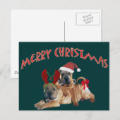 De Chinese Giften van Kerstmis van shar-Pei Feestdagenkaart (Voorkant / Achterkant)