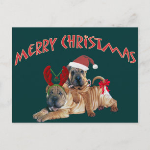 De Chinese Giften van Kerstmis van shar-Pei Feestdagenkaart