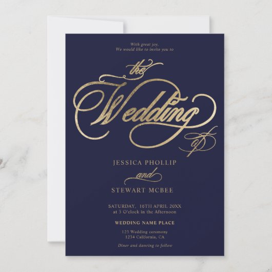 De Chinese gouden marine allemaal in één calligraf Kaart (Voorkant)