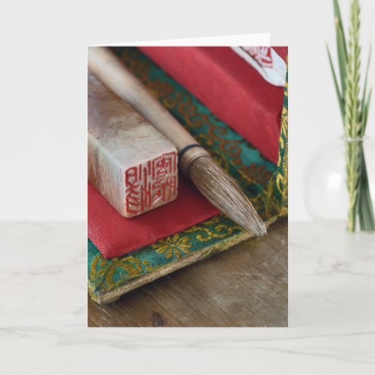 De Chinese Hulpmiddelen van de Kalligrafie Feestdagen Kaart (Voorkant)