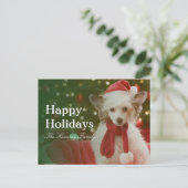 De Chinese Kuifzitting van de Hond in verfraaide Feestdagenkaart (Staand voorkant)