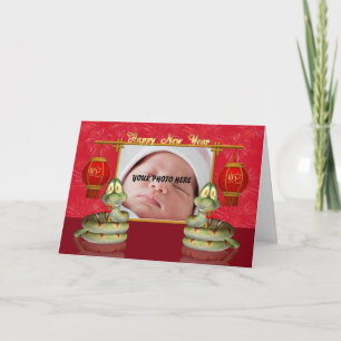 De Chinese Nieuwjaarskaart van de foto - Jaar van Feestdagen Kaart