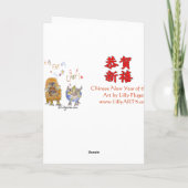 De Chinese Os van de Cartoon van het Nieuwjaar Feestdagen Kaart (Achterkant)