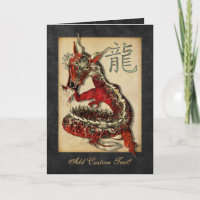 De Chinese Rode Groeten & Notecards van de Draak