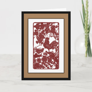 De Chinese Scène van Papercut van de Haan van de Kaart