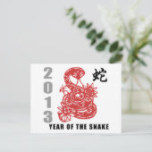 De Chinese Slang 2013 van de Dierenriem Feestdagenkaart (Staand voorkant)